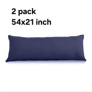 2 Pack, EVOLIVE Ultra Soft Body Pillow Cover, 21"x54" with Hidden Zipper, Navy